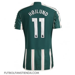 Manchester United Rasmus Hojlund #11 Segunda Equipación 2023-24 Manga Corta
